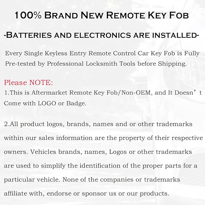 SUPALAND Key Fob FOBIK Keyless Remote Replacement Fits - Image 5