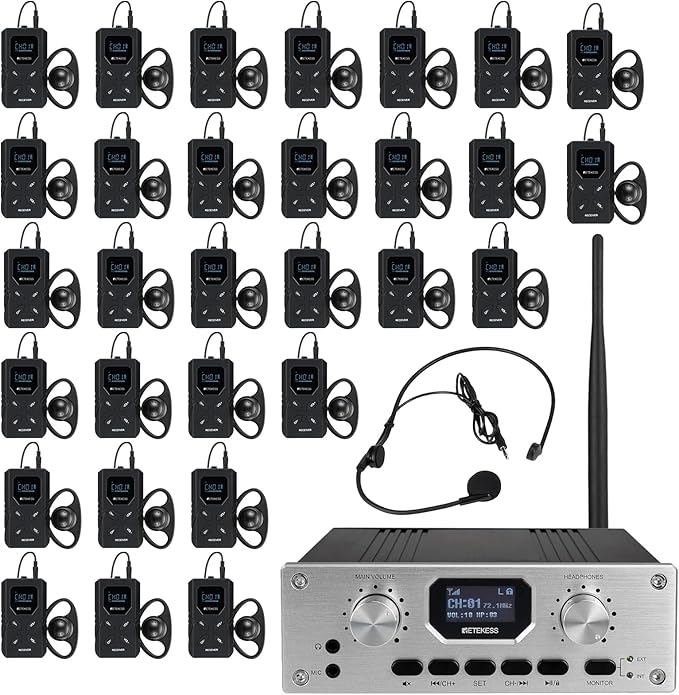 Retekess TT119 Assistive Listening Devices, Church Translation System, by Retekess