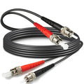 15ft / 5m Outdoor Armored OD-5mm OM1 ST to ST Fiber Cable, ST-ST Fiber Optic by Yunsufiberpro