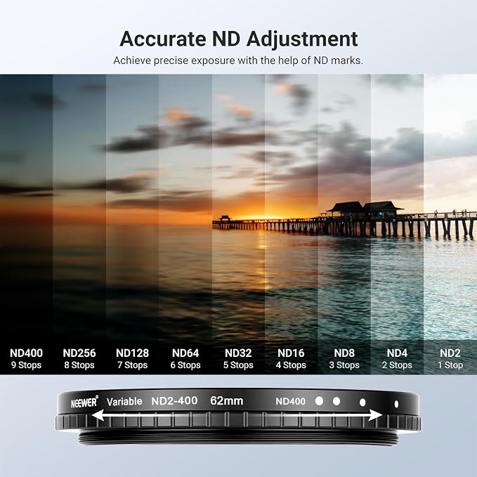 NEEWER 62mm Variable ND + CPL + UV Filter Kit - Image 4