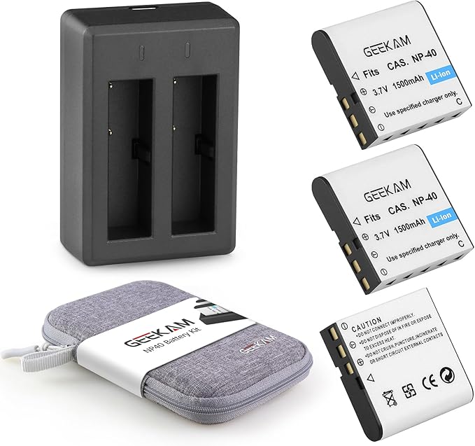 NP-40 Battery Pack, 3 x 1500mAh Rechargeable Batteries by GEEKAM