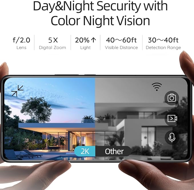 Rraycom 4Pack 5G/2.4G Security Cameras Wireless Outdoor, 2K Battery Powered AI - Image 7