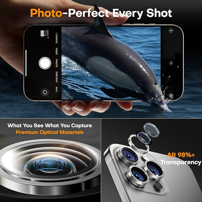 for iPhone 16 Pro/iPhone 16 Pro Max Camera Lens Protector, Tempered Glass - Image 4