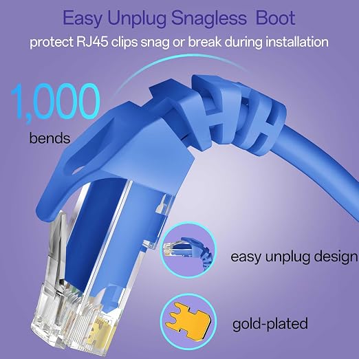 Cat 6 Ethernet Cable 0.5FT 10Pack, Cat6 Ethernet Patch Cable 10Gbps, High-Speed - Image 4