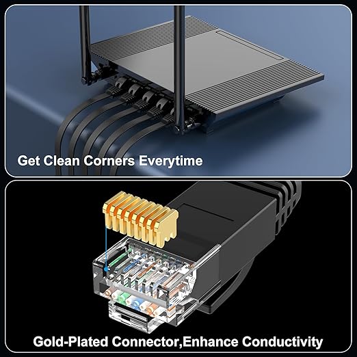 Cat 6 Ethernet Cable 200 ft, High Speed 10Gbps Flat Internet Network Cable - Image 5