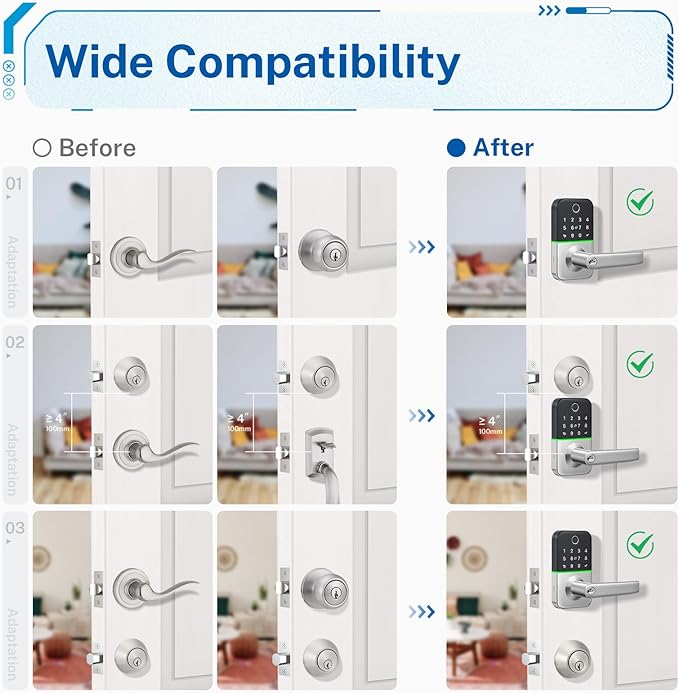 Keypad Smart Door Lock with Handle: Kucacci Keyless Entry Door Lock - Image 5