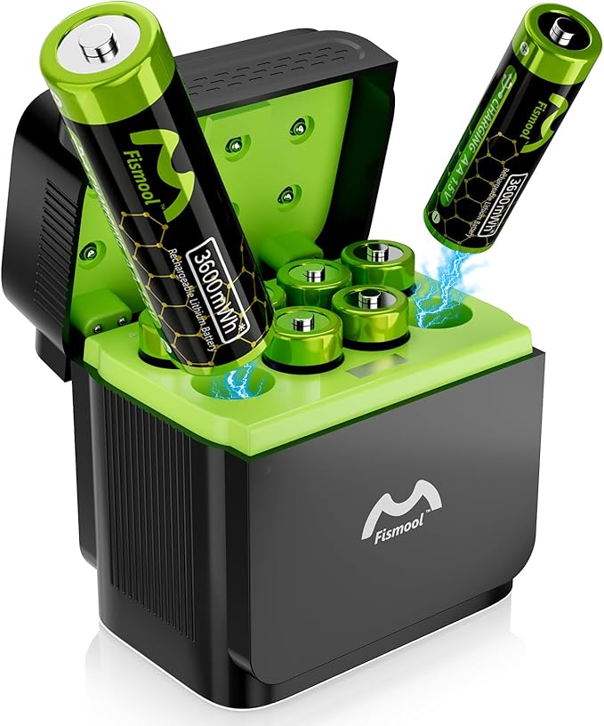 Rechargeable AA Batteries Lithium by Fismool