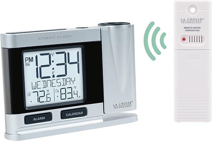 La Crosse Technology 616-12667-INT Silver Atomic Projection Alarm Clock - Image 3