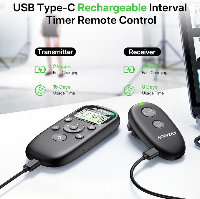 AODELAN Rechargeable Camera Timer Intervalometer Remote Control - Image 2