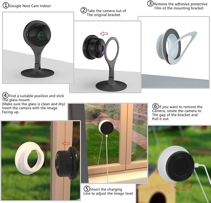 Teccle Window Mount for Google Nest Camera Indoor, Through Window Use Nest Cam - Image 3