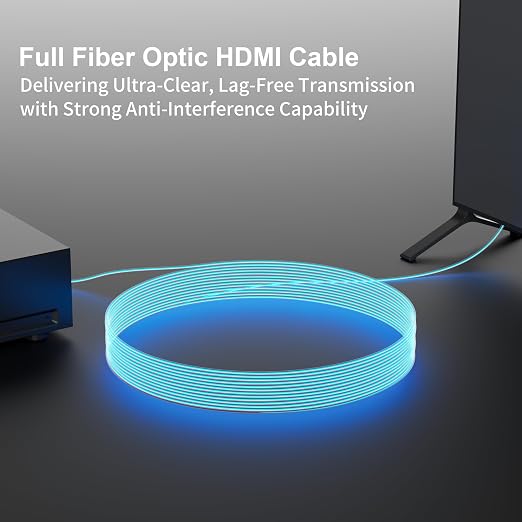 RUIPRO 8K Detachable Full Fiber Optic Armored HDMI 2.1 Cable 100FT, Ultra High - Image 5