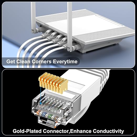Cat 6 Ethernet Cable 1ft Flat Internet Network Cables - Image 5