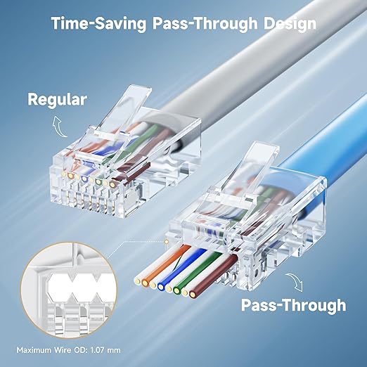 Cable Matters 50-Pack Cat 6 Pass Through RJ45 Connectors, 50µ Gold Plated - Image 2