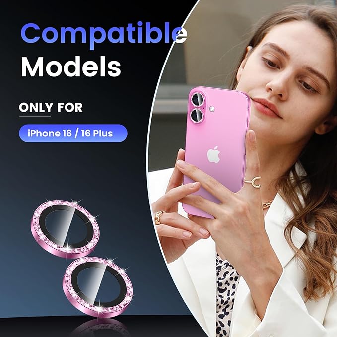 Tensea for iPhone 16 / iPhone 16 Plus Camera Lens Protector, 9H Tempered Glass - Image 2