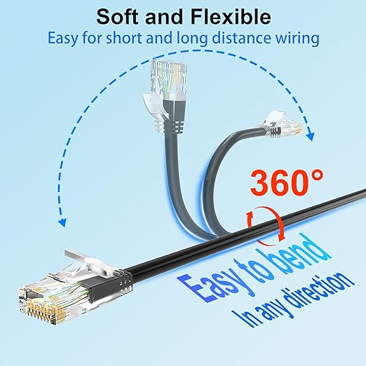 Cat 6 Patch Cable 200 feet, Slim Cat6a Ethernet Cable 10Gbps 550Mhz, UTP Pure - Image 4