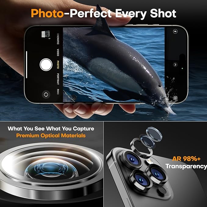 for iPhone 17 Pro/iPhone 17 Pro Max Camera Lens Protector, Tempered Glass - Image 4