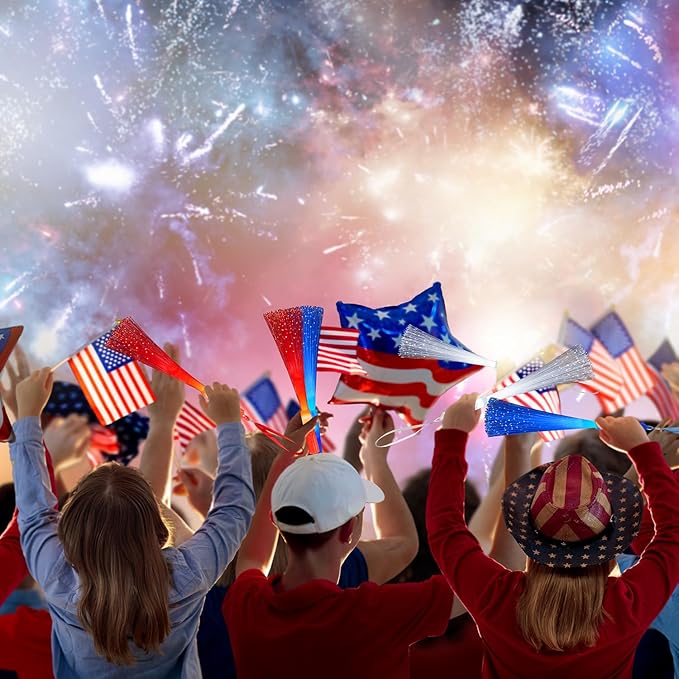 Patriotic Red White Blue Glow Sticks Party Favors Supplies - Image 6