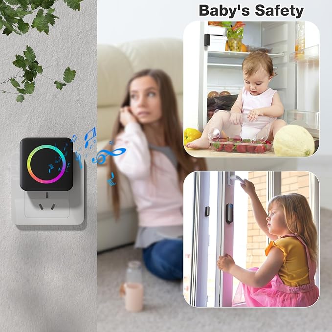 Door Chime, Satisure Wireless Door Sensor Chime When Door Opens, Door Alarms - Image 4