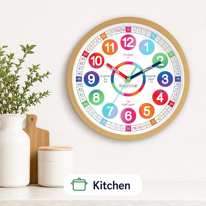 Roymnie Wall Clock Battery Operated 14 Inch Silent Non Ticking Large Teaching - Image 8