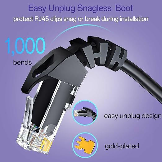 Cat 6 Ethernet Cable 0.5FT, Cat6 Ethernet Patch Cable 10Gbps, High-Speed UTP - Image 4