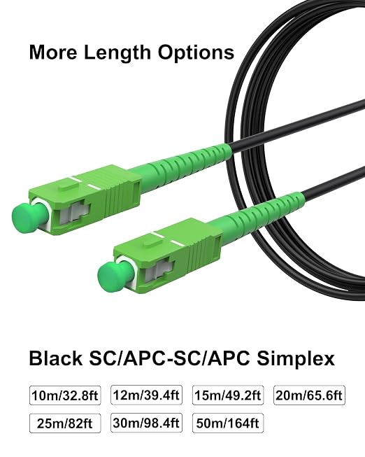 20M/65ft SC/APC Fiber Optic Internet Cable Extension, SC/APC to SC/APC Armored - Image 7