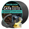 Ercielook Ethernet Cable 75 ft High Speed, CAT8 Shielded Flat Internet Cable by Ercielook