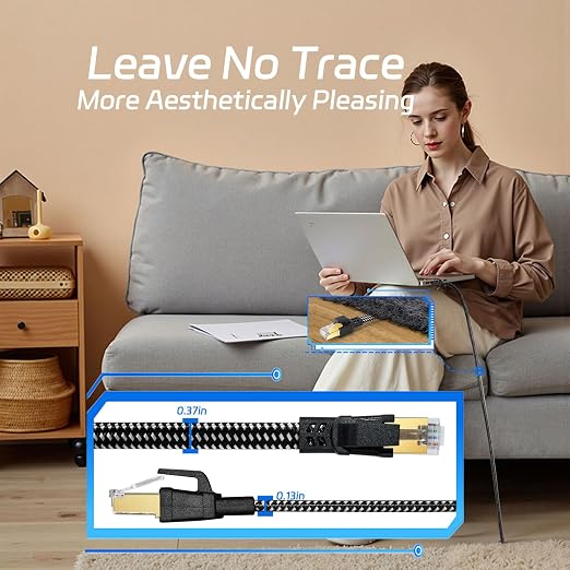 Cat 8 Ethernet Cable 15FT 2Pack, High-Speed Braided Internet Cable Network Cord - Image 5