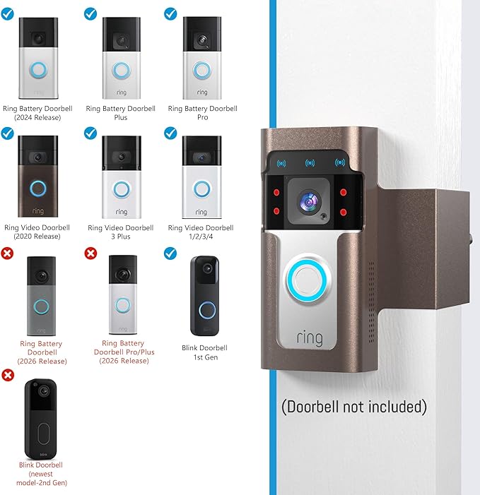 Anti Theft Ring Doorbell Mount: Metal Ring Apartment Door Mount Blink Doorbell - Image 2