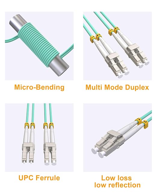 LC to LC Multimode Fiber Patch Cable, OM3 Patch Cords Duplex Multi Mode LC-LC - Image 5