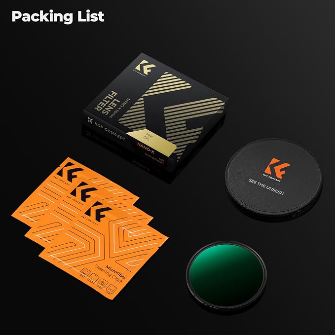 K&F CONCEPT 37mm Circular Polarizers Filter Polarizing Filter 28 Multi-Layer - Image 7