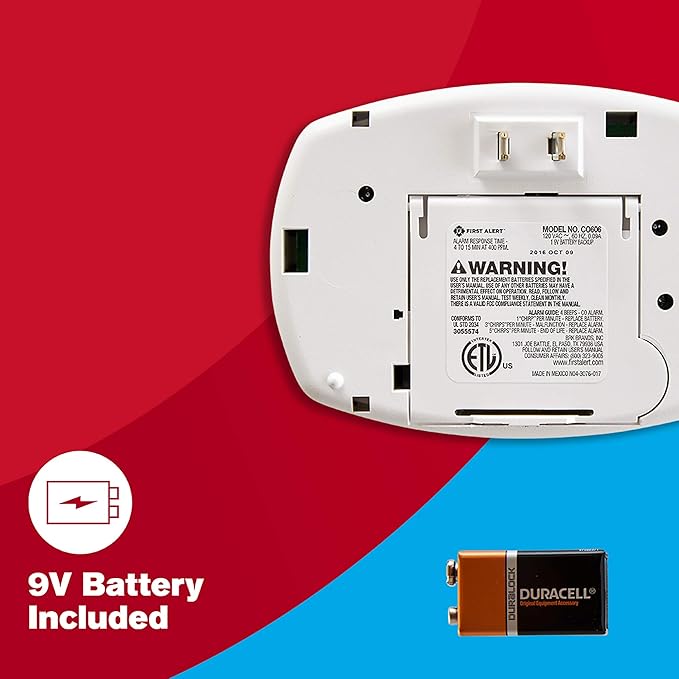 First Alert CO606, Plug-In Carbon Monoxide Detector, Hardwired Alarm - Image 4