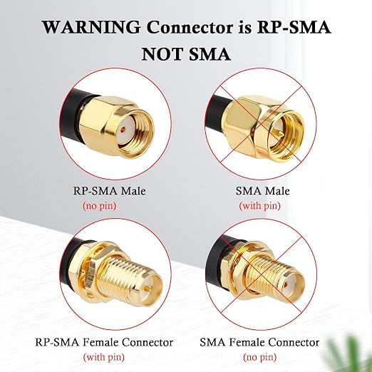 RP-SMA Male to RP-SMA Female Bulkhead Cable 2FT 2PCS, RG58 Coaxial Cable - Image 3