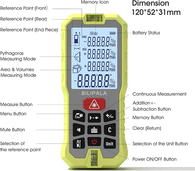 Laser Measure 229ft, Digital Laser Distance Meter - Image 7
