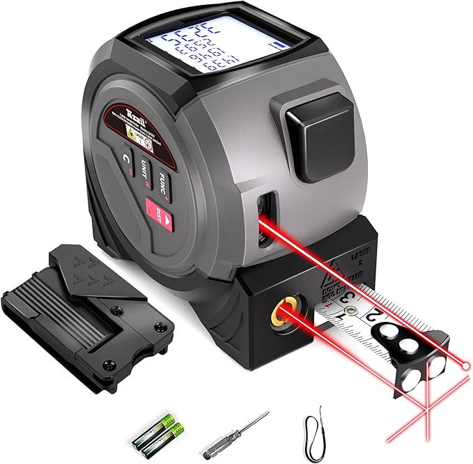 Laser Tape Measure 3 in 1 Laser Rangefinder Tape Measure 131ft Laser Measuring by Kzxil