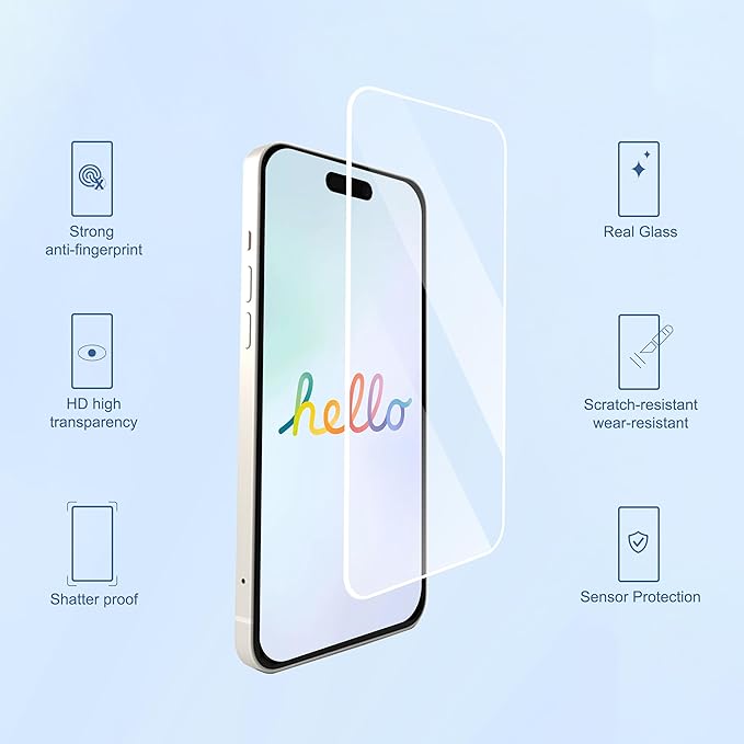 Ailun 3 Pack Screen Protector for iPhone 17 Pro Max + 3 Pack Camera Lens - Image 2