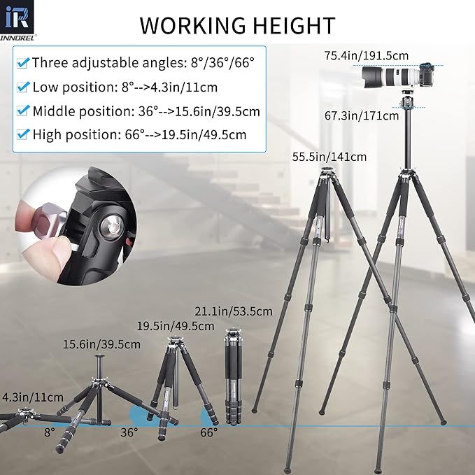 Carbon Fiber Tripod-INNOREL GT324C Professional Compact Portable Tripod - Image 4
