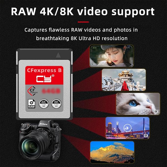 CFexpress Type-B 64GB Memory Card CFE CFB Adapter Compatible - Image 4