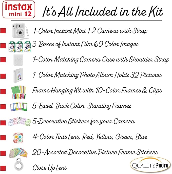 Fujifilm Instax Mini 12 Instant Camera + 60 Photo Prints + Quality Photo Value - Image 3