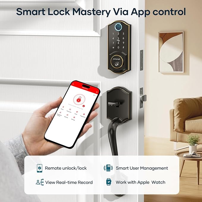 SMONET Front Door Lock Set Keyless Entry, Smart Door Lock - Image 3