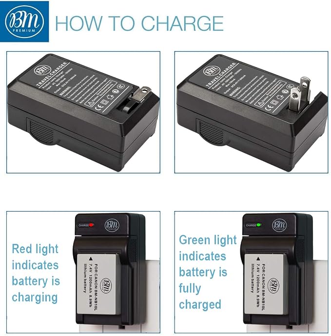 BM Premium 2 Pack of NB-10L Battery and Charger Kit - Image 4