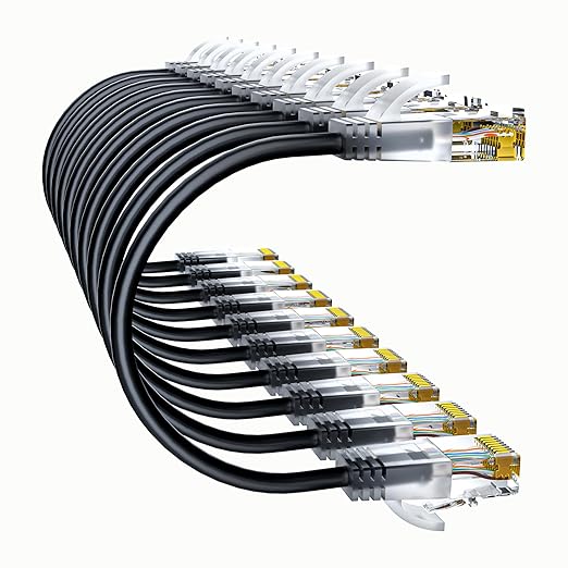 Cat6a Patch Cables 14ft Slim, Cat6 Ethernet Patch Cable Pure Copper, Flexible by 10Gsupxsel