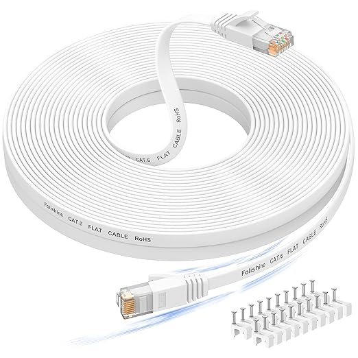 Folishine Ethernet Cable 100 ft, High Speed Cat 6e/Cat 6 Long Ethernet Cable by Folishine