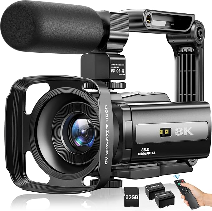 8K Video Camera Camcorder 88MP UHD WiFi Vlogging Cameras by Unknown