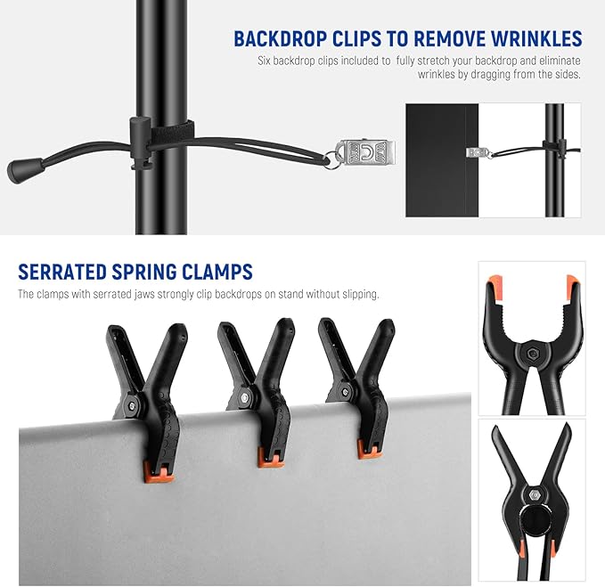 NEEWER 8.5x10ft Adjustable Backdrop Stand Kit, Photography Background Support - Image 4