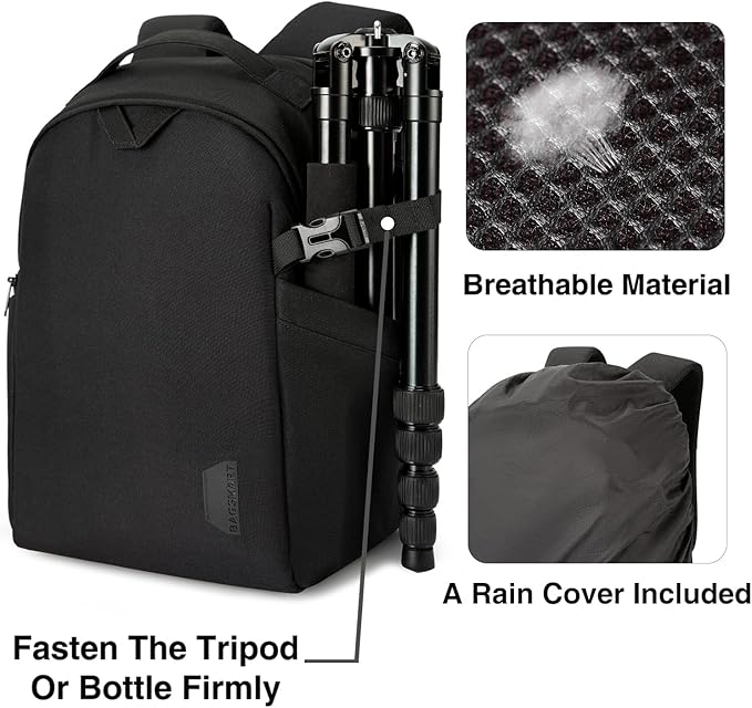 BAGSMART Small Camera Bag Backpack, DSLR SLR Camera Case Fits 13.3 Inch Laptop - Image 4