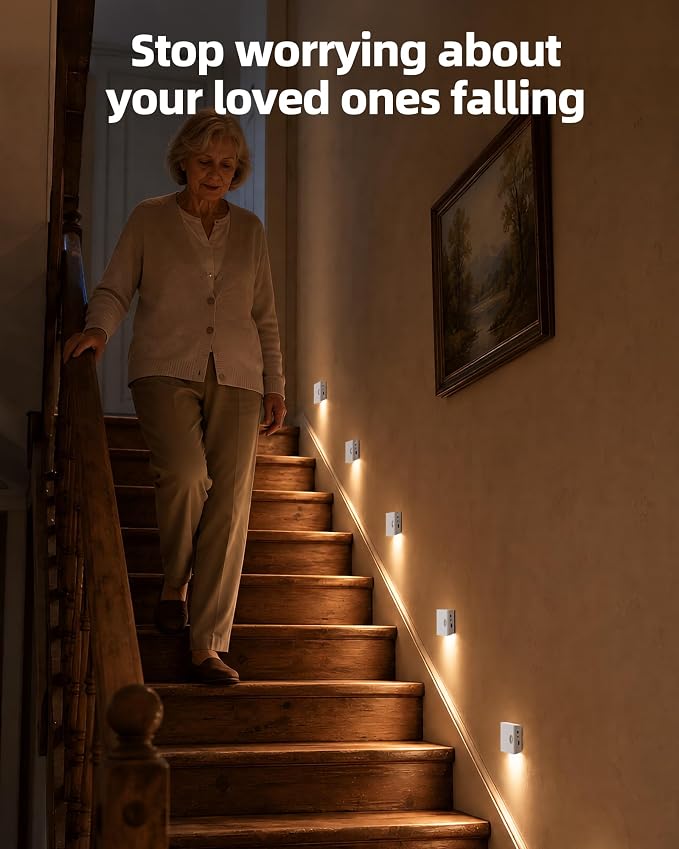 EZVALO 8 Pack Motion Sensor Night Lights Indoor, Rechargeable 1500mAh LED Stair - Image 5