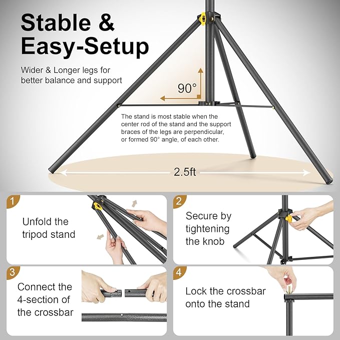 LINCO Lincostore Backdrop Support Stand Kit 10x6.5ft Adjustable Photography - Image 3