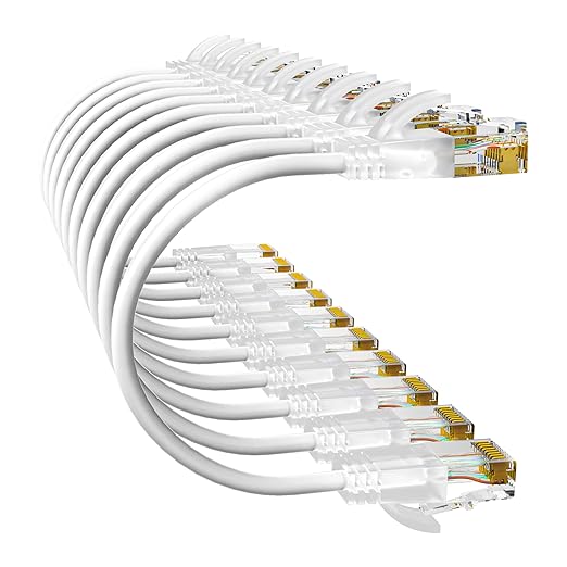 Cat6a Patch Cables 10ft Slim, Cat6 Ethernet Patch Cable Pure Copper, Flexible by 10Gsupxsel