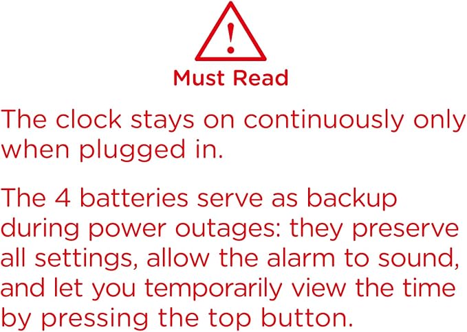 Peakeep Digital Alarm Clock for Bedrooms, Date Day of Week Large Display - Image 9