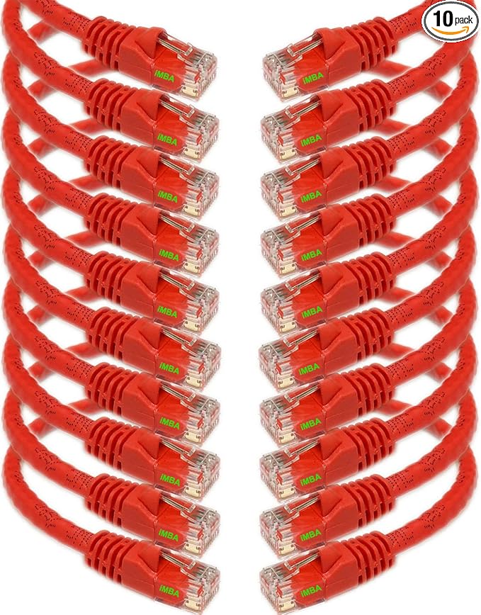 iMBAPrice - 7ft Cat5e Network Ethernet Patch Cable - Red by iMBAPrice